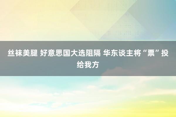 丝袜美腿 好意思国大选阻隔 华东谈主将“票”投给我方